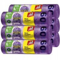 6X WORKI NA ŚMIECI Z TAŚMĄ 60L 6X8 SZT LAWENDOWE MAGNUM FLEX JAN