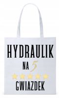 Dla Hydraulika Prezent Torba Eco Biała Shopper Z Nadrukiem Ze Zdjęciem