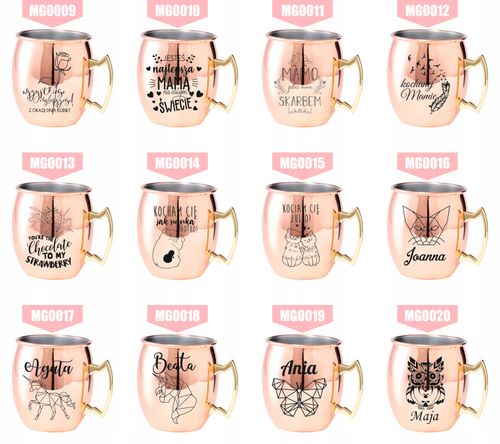 Kubek koktajlowy z uchem ze stali z grawerem PREZENT Z TWOIM IMIENIEM na Arena.pl