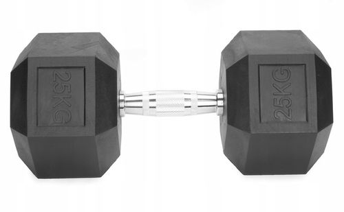 Hantle stałe 1x25kg żeliwne gumowane 25kg HEX do treningu SOLIDNE na Arena.pl