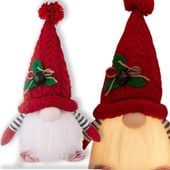 Skrzat krasnal gnom świąteczny led świecący na boże narodzenie mikołaja