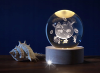 Lampka nocna na usb Biurkowa Szklana kula LED 6cm Z kotkiem Dekoracyjna