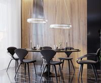 Klasyczny Żyrandol SREBRNY RING osadzony pięknymi kryształami K9 Ø60CM