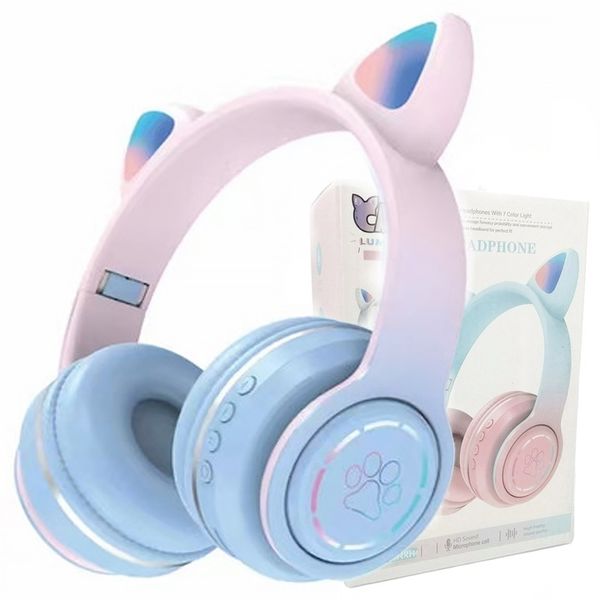 SŁUCHAWKI BEZPRZEWODOWE DLA DZIECI KOCIE USZY SLUCHAWKI DLA DZIEWCZYNKI zdjęcie 4