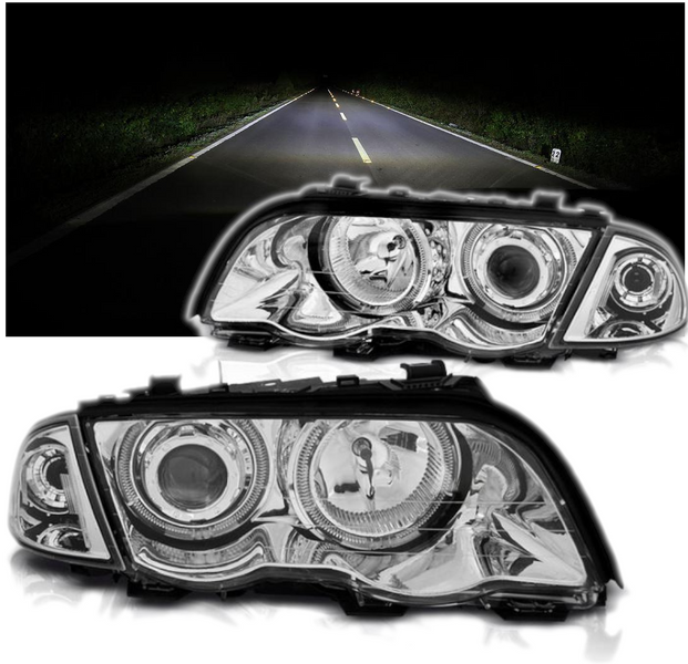 LAMPY Reflektory DO BMW E46 OD 1998 DO 2001 SEDAN / TOURING  RINGI LED zdjęcie 4