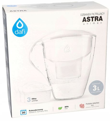 Dzbanek filtrujący wodę Dafi ASTRA 3L + 3x unimax na Arena.pl