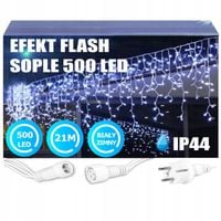 SOPLE FLASH 500 LED ZEWNĘTRZNE BIAŁE ZIMNE CHOINKOWE lampki z Flashem