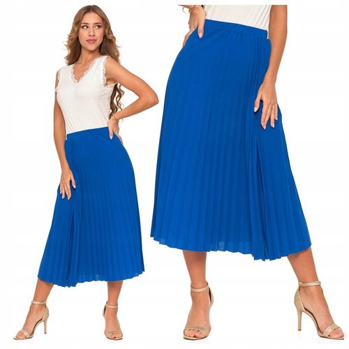 PLISOWANA SPÓDNICA DAMSKA ELEGANCKA MAXI DŁUGA BEZ WZORU MODNA MORAJ L/XL na Arena.pl