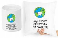 Dla Dentysty Zestaw Poduszka + Skarbonka Prezent Z Nadrukiem Ze Zdjęciem