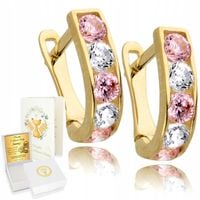 Złote Kolczyki 333 Dziecięce Cyrkonie na Chrzest