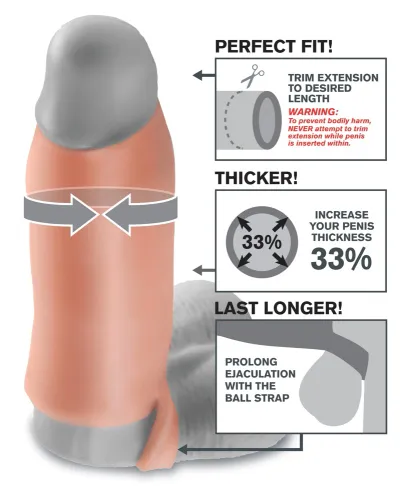 fantasy x-tensions xl pokrowiec powiększający 33% cielisty 18cm na Arena.pl