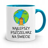 Kubek Błękitny Dla Pszczelarza Najlepszy Na Z Nadrukiem Ze Zdjęciem