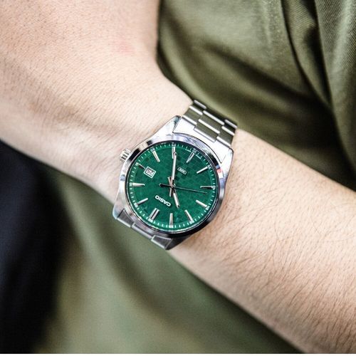 ZEGAREK MĘSKI CASIO MTP-VD03D-3A1 Green + BOX na Arena.pl