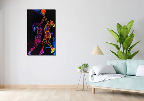 Obraz 60x100cm Mecz W Kosza na Arena.pl