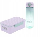ZESTAW Śniadaniówka Lunch Box ruchoma przegródka Backup C39 Fiolet+Bidon