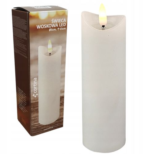 ŚWIECA WOSKOWA LED ŚWIECZKA NA BATERIE OZDOBA Z EFEKTEM PŁOMIENIA 15 CM na Arena.pl