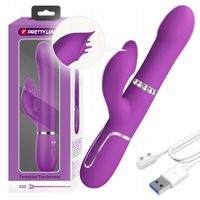 Wibrator silikonowy z wypustkami na łechtaczkę. Mocny orgazm. USB