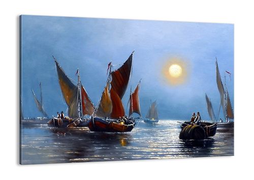 Obraz Na Płótnie - Łódź Połów Rybak - 100X70 Cm - Aa100X70-2957 na Arena.pl