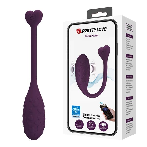 Pretty Love - Fisherman Purple, 12 Vibration Functions Mobile App Remote zdjęcie 1