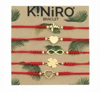 BRANSOLETKA CZERWONA 5 SZTUK STAL CHIRURGICZNA