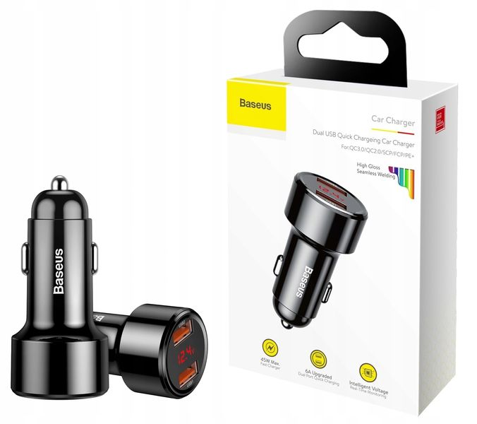 Baseus Szybka Ładowarka Samochodowa 2Xusb Qc3.0 6A zdjęcie 1