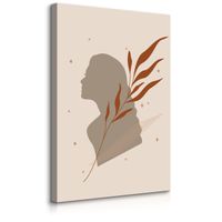 Obraz Do Salonu Portret Kobieta Minimlizm Styl Boho Liście 40cm x 50cm