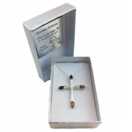 SREBRNY KRZYŻYK OZDOBNY Z CYRKONIAMI SREBRO PRÓBY 925 DOSTĘPNY W RÓŻNYCH KOLORACH zdjęcie 11