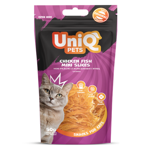 Smaczki dla kota przysmaki mini fileciki z kurczakiem i rybą 50g UNIQ PETS na Arena.pl