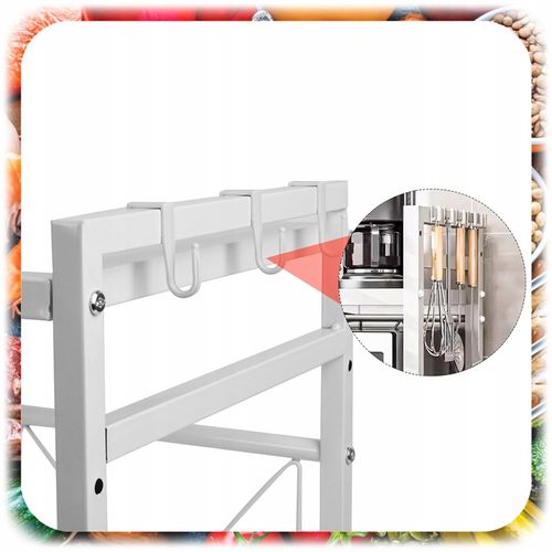 PÓŁKA NA MIKROFALÓWKĘ STOJAK REGAŁ KUCHENNY PRZYPRAWY REGULOWANA na Arena.pl