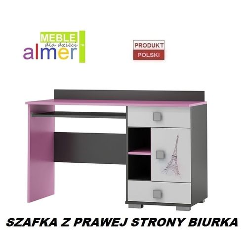 duże biurko dziecięce młodzieżowe szuflady z grafiką PARIS Y14 blat 130x55 na Arena.pl