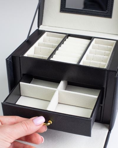 Kuferek Na Biżuterię Z Lusterkiem Pojemna Szkatułka Do Przechowywania na Arena.pl