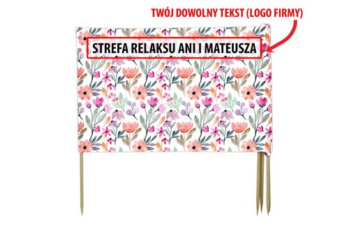 PARAWAN PLAŻOWY Akwarelowe kwiaty z indywidualnym  napisem 8 PANELI 3.8 na Arena.pl