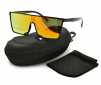 Męskie OKULARY PEŁNE LUSTRO PILOTKI PRZECIWSŁONECZNE POMARAŃCZOWO-CZARNE