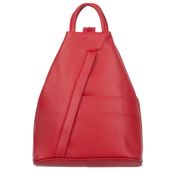 VERA PELLE plecak skórzany licowy elegancki trójkątny V520 czerwony