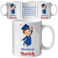 KUBEK Z NADRUKIEM PREZENT ZAKOŃCZENIE ROKU SZKOLNEGO Z IMIENIEM CHŁOPCA