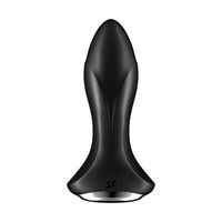 wibrujący korek analny vibrator rotation plug 1 connect app black