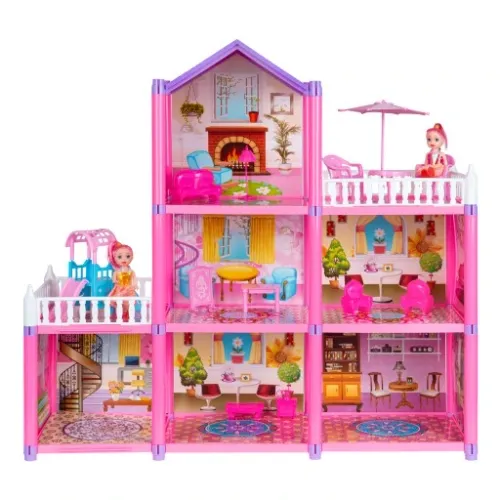 DOMEK DLA LALEK 2 LALKI MEBLE 129 ELEMENTÓW DUŻY na Arena.pl