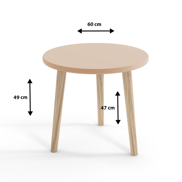 Stolik kawowy Skandynawski Biały mat + drewniane nogi zdjęcie 3