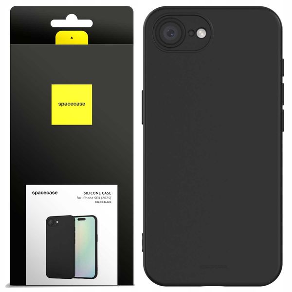 Spacecase Silicone Case 3.0 iPhone 16E black zdjęcie 1