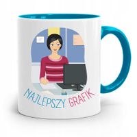 Kubek Błękitny Dla Grafika Najlepszy Grafik Z Nadrukiem Ze Zdjęciem