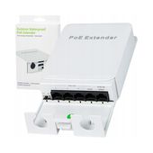 Extender POE SWITCH POE ZEWNĘTRZNY DO KAMER 5 PORTÓW 1xPoE IN 4xPoE 90W