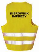Kamizelka odblaskowa imprezowa KIEROWNIK IMPREZY