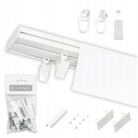 KARNISZ Podwójny z Maskownicą Szyna Sufitowa PCV Biała 300cm z Osłoną