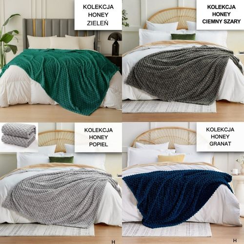 KOC NARZUTA NA ŁÓŻKO KANAPĘ MIĘKKI GRUBY 200x220 WZORY KOLORY na Arena.pl