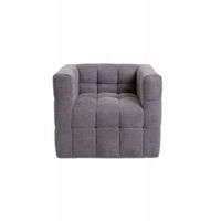 Fotel BISKOTO w tkaninie szary 80x68x65 cm HOMLA