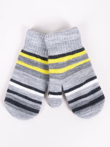 Rękawiczki chłopięce jednopalczaste dwuwarstwowe w paski 12 YOCLUB na Arena.pl