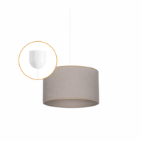 Lampa wisząca ABAŻUR BEŻOWY 20 cm LED biały zwis kabel Klosz żyrandol 1xE27