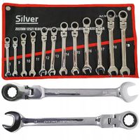 KLUCZE PŁASKO OCZKOWE Z GRZECHOTKĄ ŁAMANE 8-19MM 12el ZESTAW KLUCZY PŁACHTA