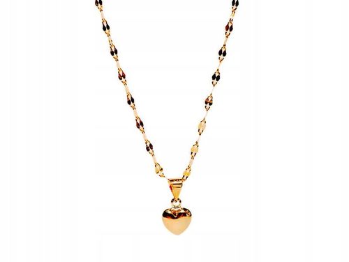 Złoty naszyjnik 585 z delikatnym serduszkiem splot kawa na prezent modny na Arena.pl