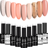 9x NTN Lakier Hybrydowy 5g Limited Edition Nudes ZESTAW 9w1
